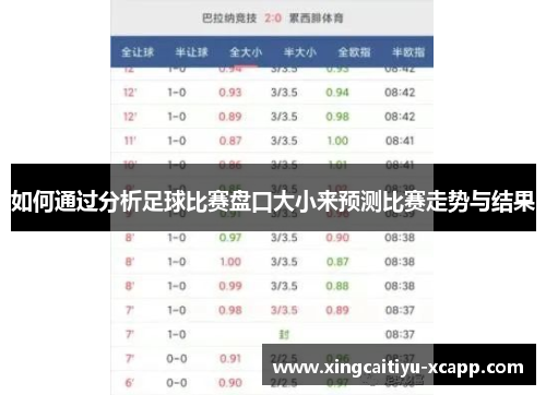 如何通过分析足球比赛盘口大小来预测比赛走势与结果